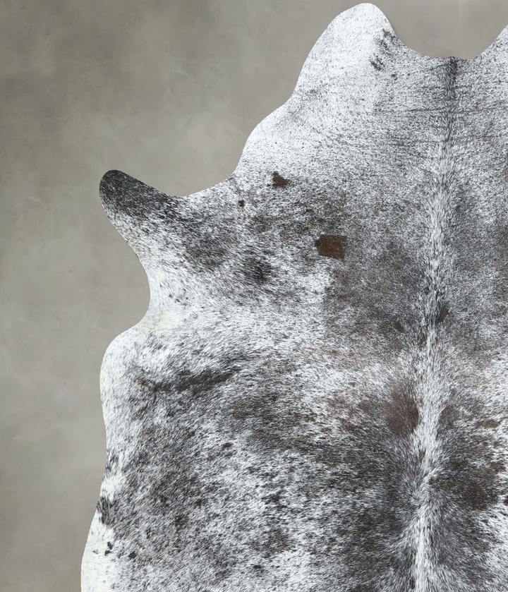 Salt and Pepper Black Large Brazilian Cowhide Rug 6'2"H x 5'11"W #A48687 by Hudson Hides