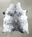 Salt and Pepper Black Large Brazilian Cowhide Rug 6'8"H x 5'7"W #A48688 by Hudson Hides