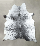 Salt and Pepper Black Large Brazilian Cowhide Rug 6'8"H x 5'7"W #A48688 by Hudson Hides