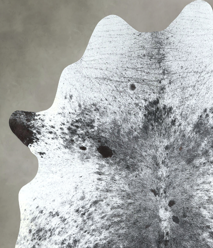 Salt and Pepper Black Large Brazilian Cowhide Rug 6'8"H x 5'7"W #A48688 by Hudson Hides