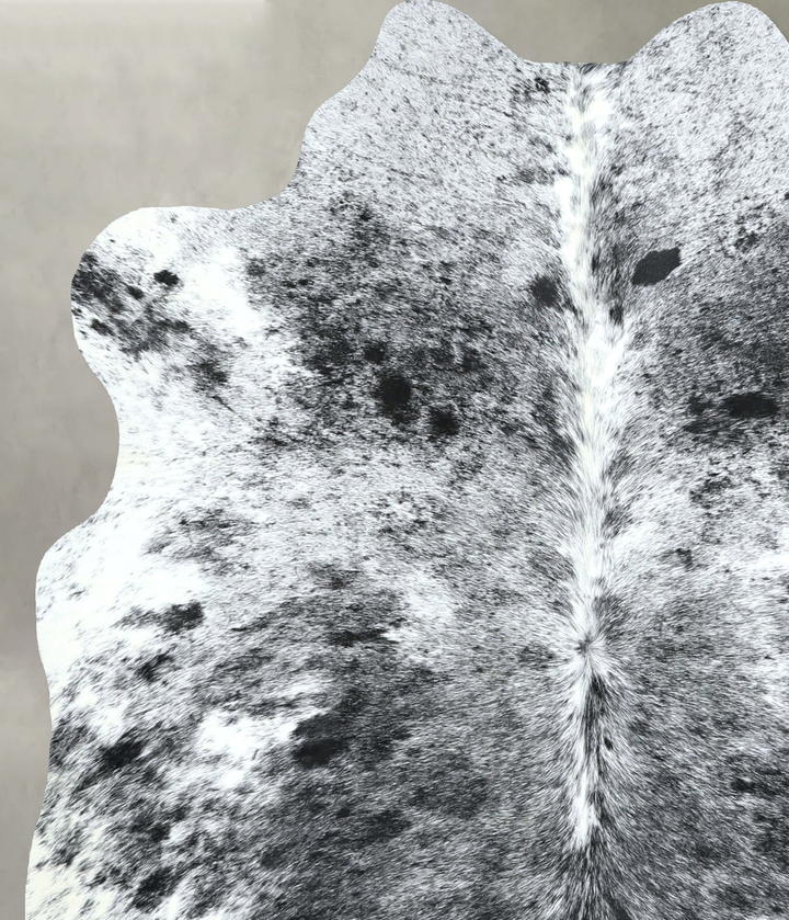 Salt and Pepper Black Medium Brazilian Cowhide Rug 5'5"H x 4'9"W #A48690 by Hudson Hides