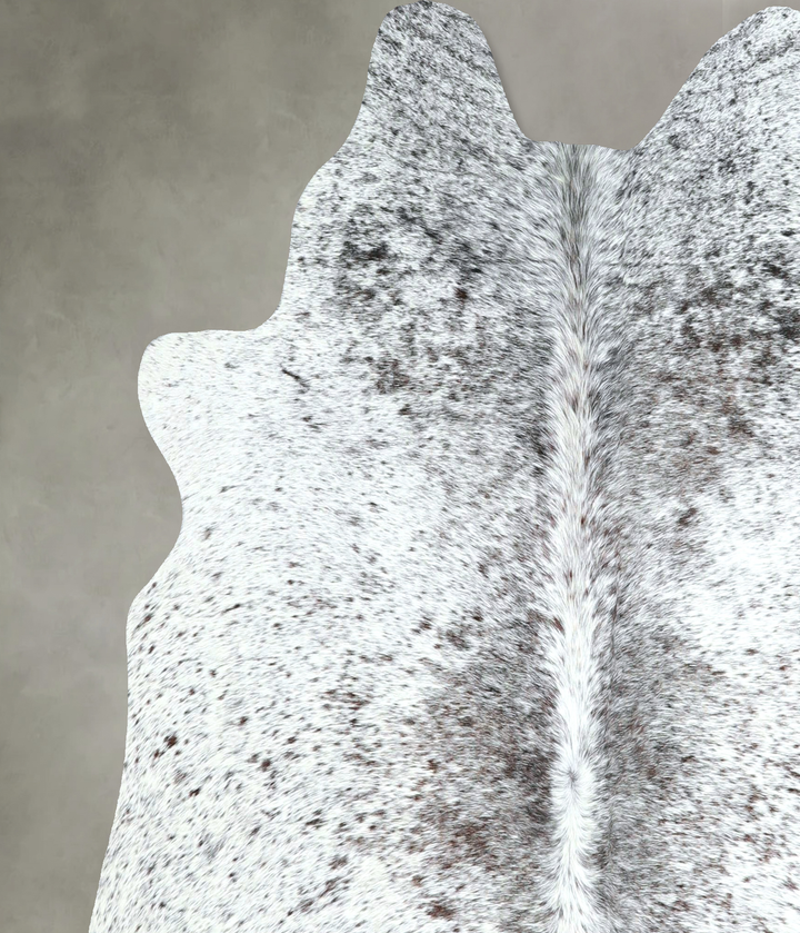 Salt and Pepper Black Medium Brazilian Cowhide Rug 5'6"H x 5'3"W #A48691 by Hudson Hides