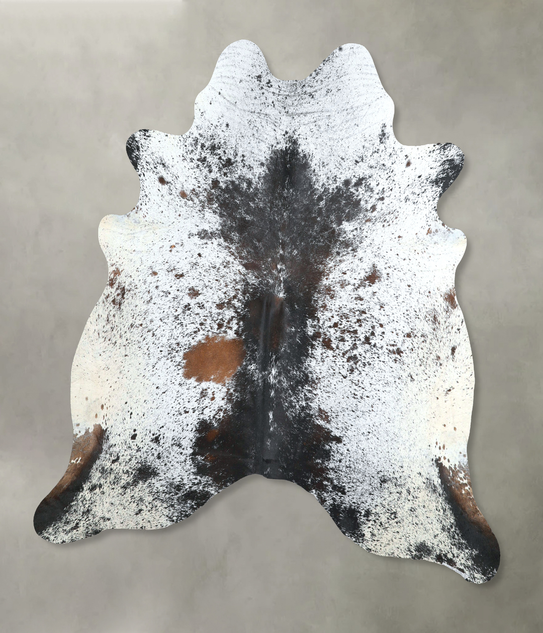 Salt and Pepper Black X-Large Brazilian Cowhide Rug 6'7"H x 6'6"W #A48