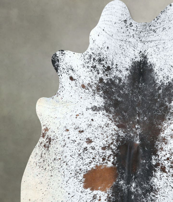 Salt and Pepper Black X-Large Brazilian Cowhide Rug 6'7"H x 6'6"W #A48693 by Hudson Hides