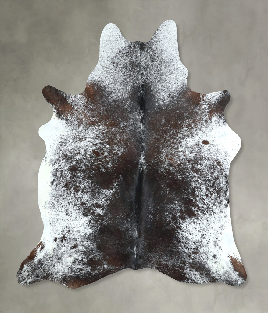 Salt and Pepper Brown Large Brazilian Cowhide Rug 6'7"H x 5'9"W #A48694 by Hudson Hides