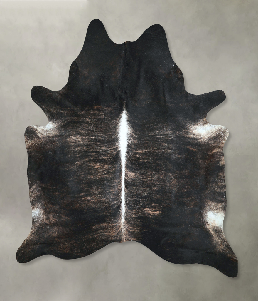 Dark Brindle XX-Large Brazilian Cowhide Rug 7'11"H x 7'1"W #A48697 by Hudson Hides
