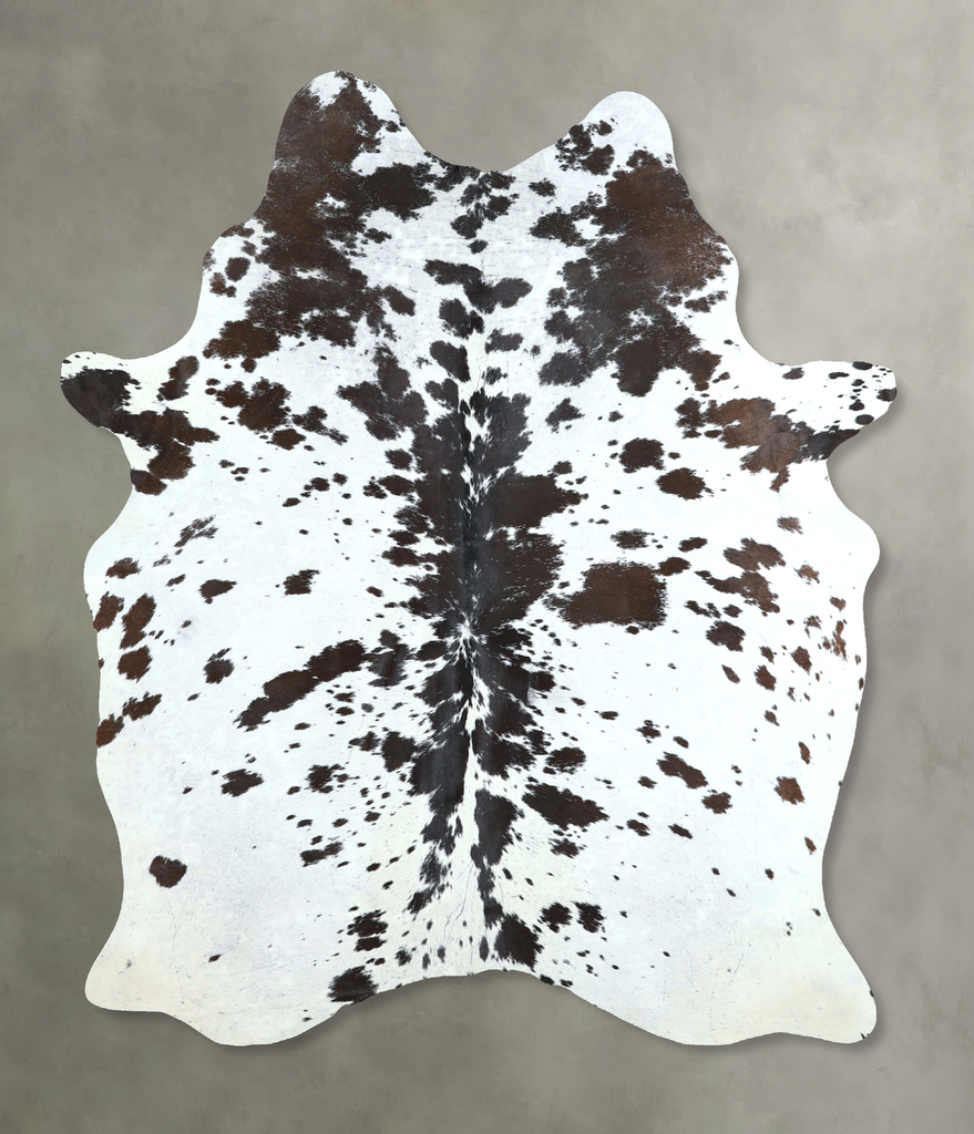 Chocolate and White Large Brazilian Cowhide Rug 6'6"H x 5'4"W #A48701 by Hudson Hides