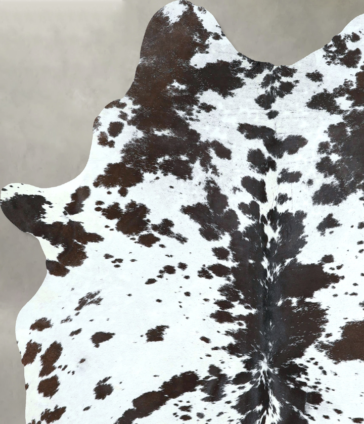Chocolate and White Large Brazilian Cowhide Rug 6'6"H x 5'4"W #A48701 by Hudson Hides