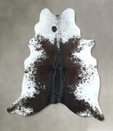 Salt and Pepper Black X-Large Brazilian Cowhide Rug 7'0"H x 6'3"W #A48702 by Hudson Hides