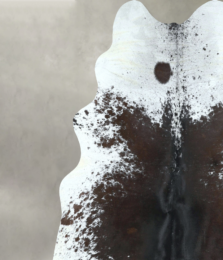 Salt and Pepper Black X-Large Brazilian Cowhide Rug 7'0"H x 6'3"W #A48702 by Hudson Hides