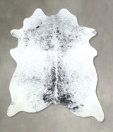 Salt and Pepper Black Large Brazilian Cowhide Rug 6'5"H x 5'5"W #A48704 by Hudson Hides