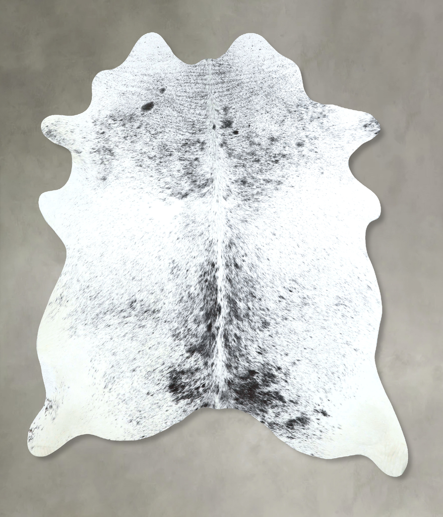 Salt and Pepper Black Large Brazilian Cowhide Rug 6'5"H x 5'5"W #A48704 by Hudson Hides