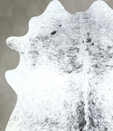 Salt and Pepper Black Large Brazilian Cowhide Rug 6'5"H x 5'5"W #A48704 by Hudson Hides