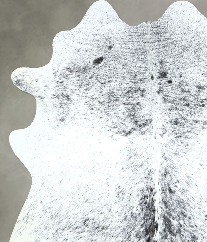 Salt and Pepper Black Large Brazilian Cowhide Rug 6'5"H x 5'5"W #A48704 by Hudson Hides