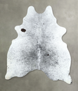 Salt and Pepper Black Large Brazilian Cowhide Rug 6'2"H x 5'0"W #A48711 by Hudson Hides