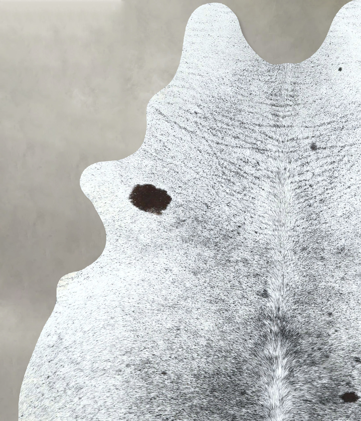 Salt and Pepper Black Large Brazilian Cowhide Rug 6'2"H x 5'0"W #A48711 by Hudson Hides