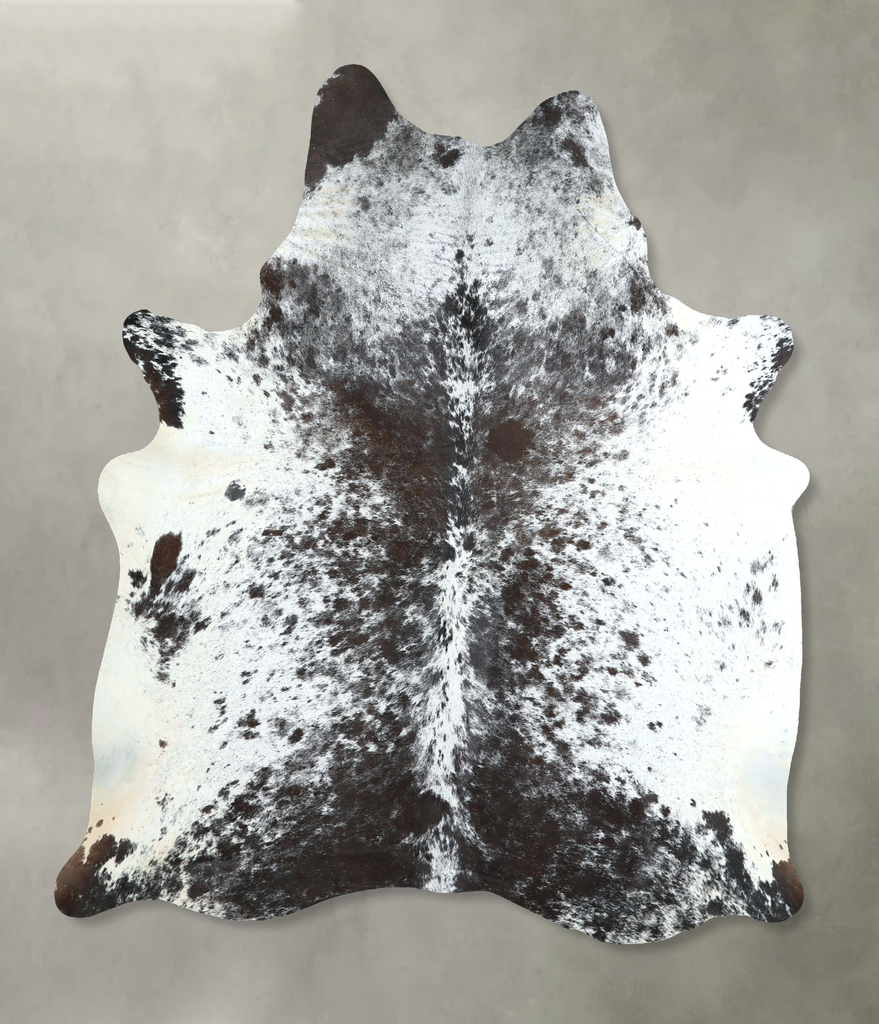 Salt and Pepper Black Large Brazilian Cowhide Rug 6'7"H x 5'10"W #A48712 by Hudson Hides