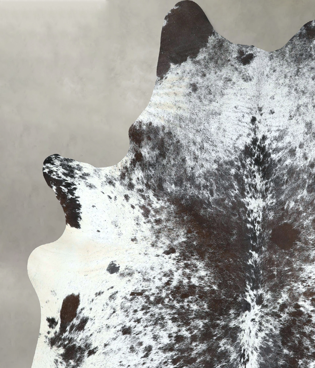 Salt and Pepper Black Large Brazilian Cowhide Rug 6'7"H x 5'10"W #A487