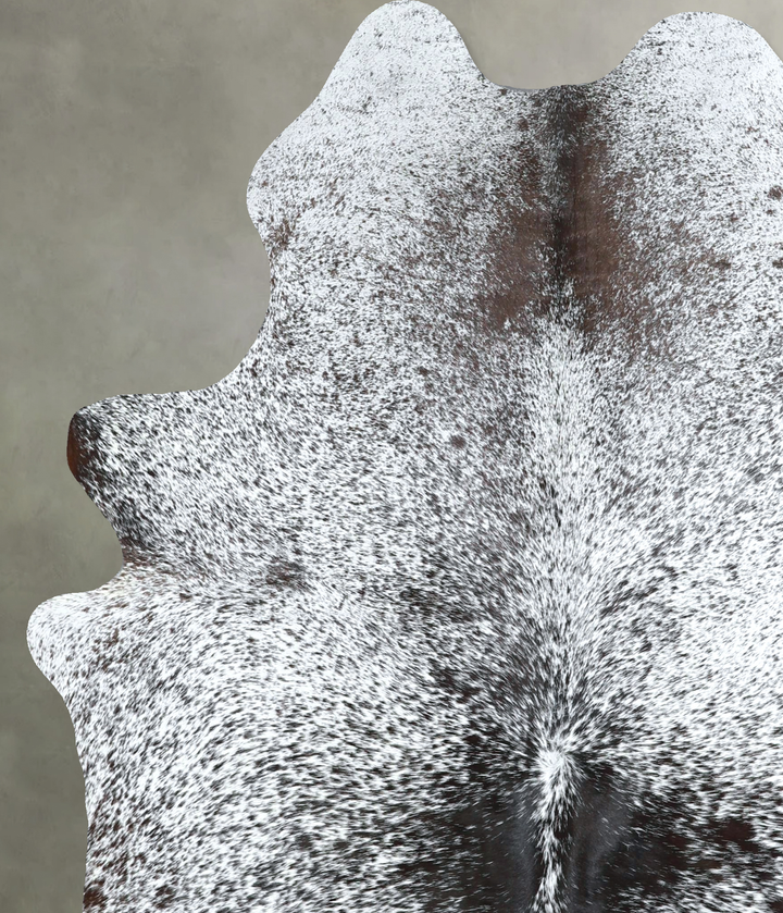 Salt and Pepper Black Large Brazilian Cowhide Rug 6'6"H x 5'5"W #A48713 by Hudson Hides