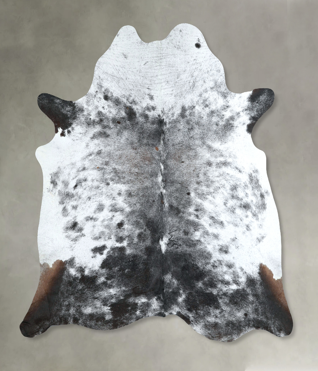Salt and Pepper Black X-Large Brazilian Cowhide Rug 6'9"H x 6'0"W #A48
