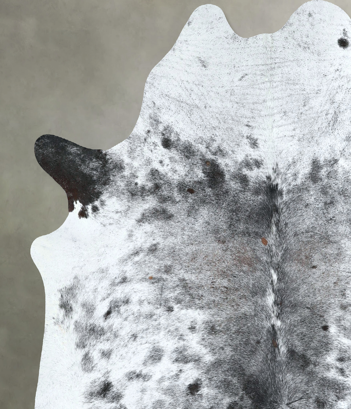 Salt and Pepper Black X-Large Brazilian Cowhide Rug 6'9"H x 6'0"W #A48714 by Hudson Hides