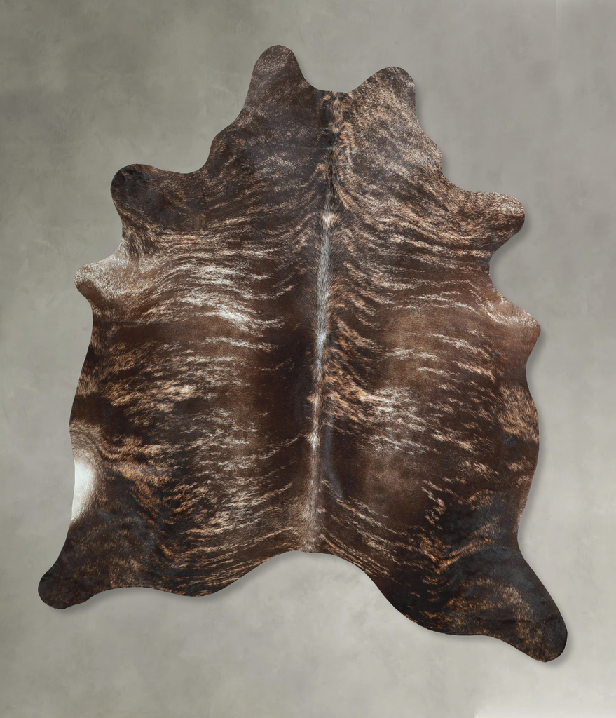 Dark Brindle X-Large Brazilian Cowhide Rug 6'10"H x 6'1"W #A48718 by Hudson Hides