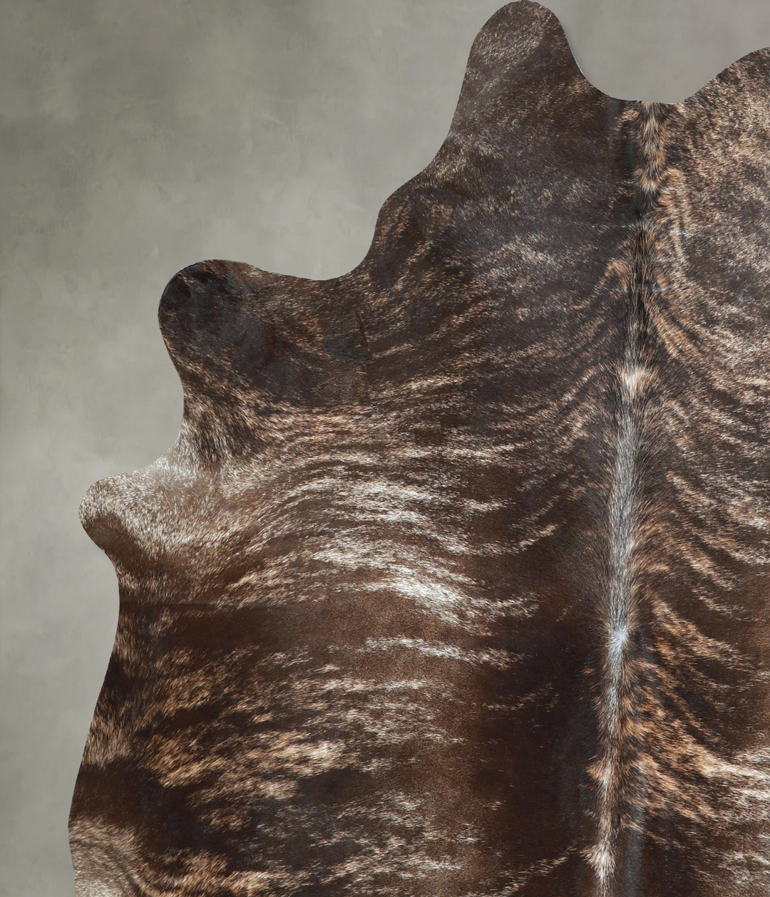 Dark Brindle X-Large Brazilian Cowhide Rug 6'10"H x 6'1"W #A48718 by H