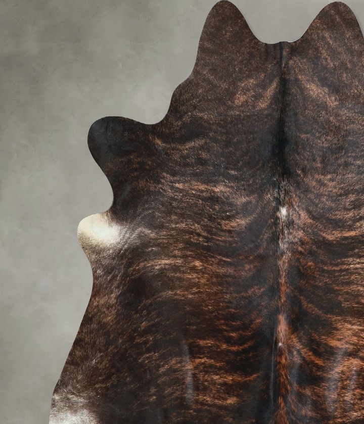 Dark Brindle X-Large Brazilian Cowhide Rug 6'8"H x 6'10"W #A48719 by Hudson Hides