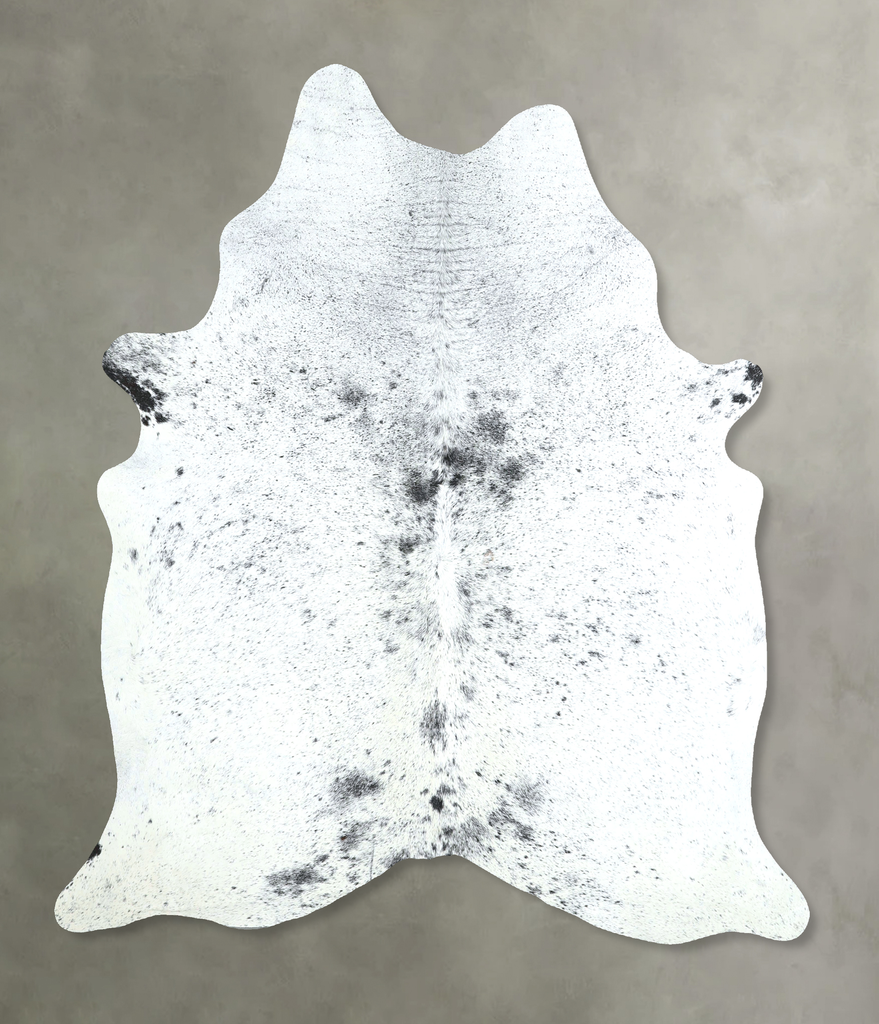 Salt and Pepper Black Large Brazilian Cowhide Rug 6'8"H x 5'8"W #A48721 by Hudson Hides