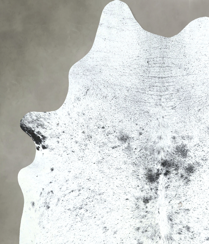 Salt and Pepper Black Large Brazilian Cowhide Rug 6'8"H x 5'8"W #A48721 by Hudson Hides