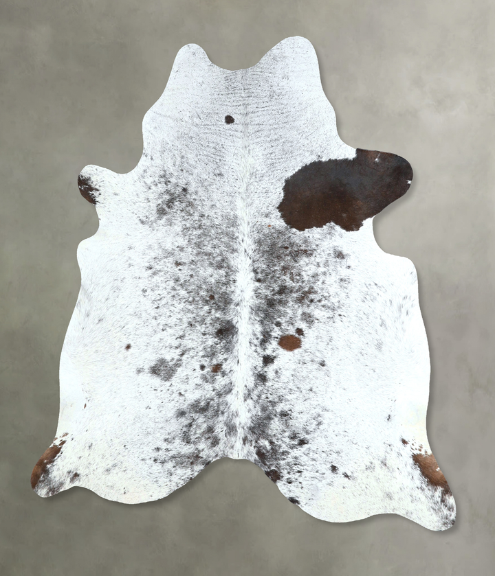 Salt and Pepper Black Large Brazilian Cowhide Rug 6'0"H x 5'9"W #A48723 by Hudson Hides