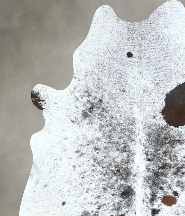 Salt and Pepper Black Large Brazilian Cowhide Rug 6'0"H x 5'9"W #A48723 by Hudson Hides