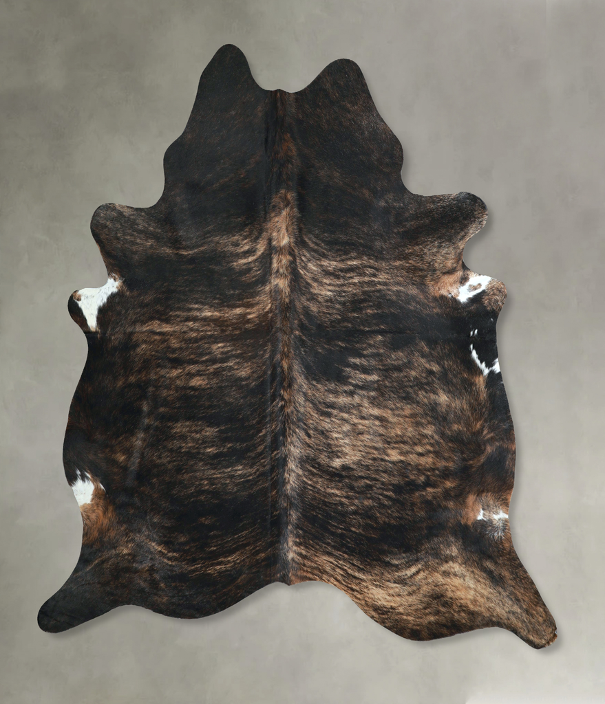 Dark Brindle X-Large Brazilian Cowhide Rug 7'2"H x 6'7"W #A48735 by Hudson Hides