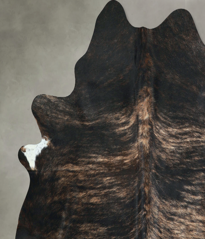 Dark Brindle X-Large Brazilian Cowhide Rug 7'2"H x 6'7"W #A48735 by Hudson Hides