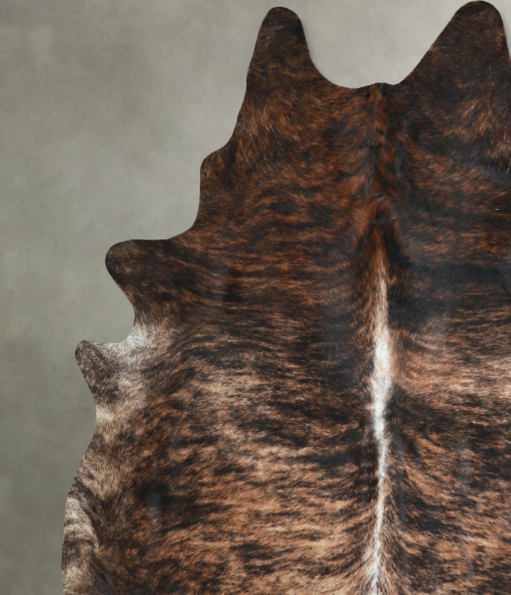 Dark Brindle XX-Large Brazilian Cowhide Rug 8'10"H x 7'9"W #A48736 by Hudson Hides