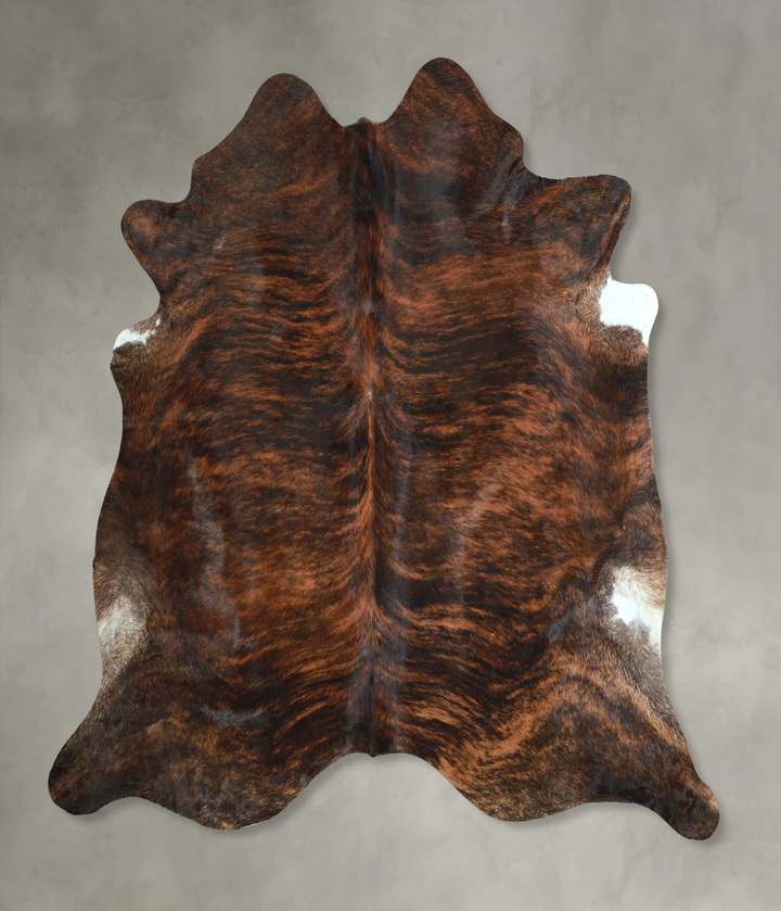 Dark Brindle X-Large Brazilian Cowhide Rug 6'8"H x 6'10"W #A48737 by Hudson Hides