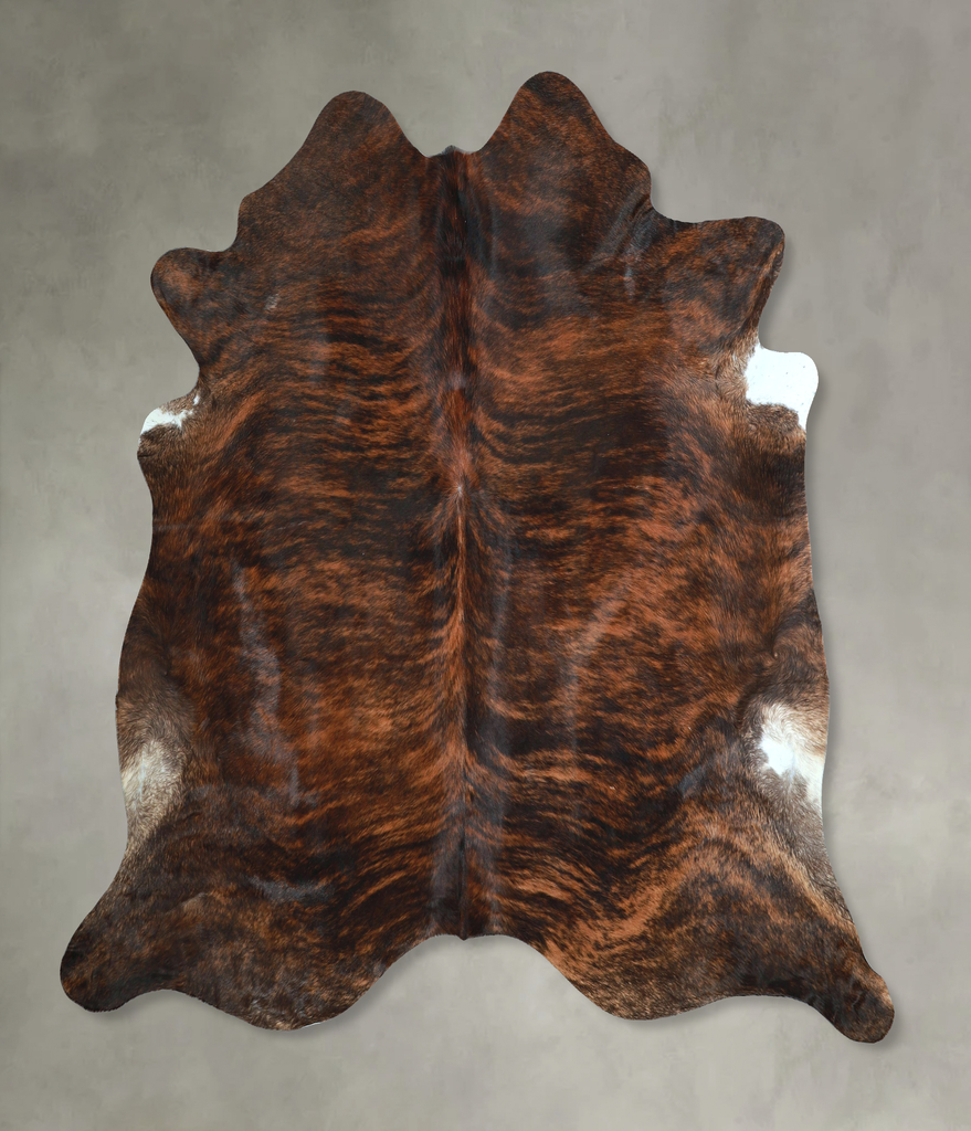 Dark Brindle X-Large Brazilian Cowhide Rug 6'8"H x 6'10"W #A48737 by Hudson Hides