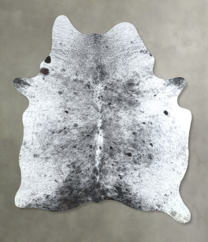 Salt and Pepper Black Large Brazilian Cowhide Rug 6'4"H x 4'10"W #A48746 by Hudson Hides
