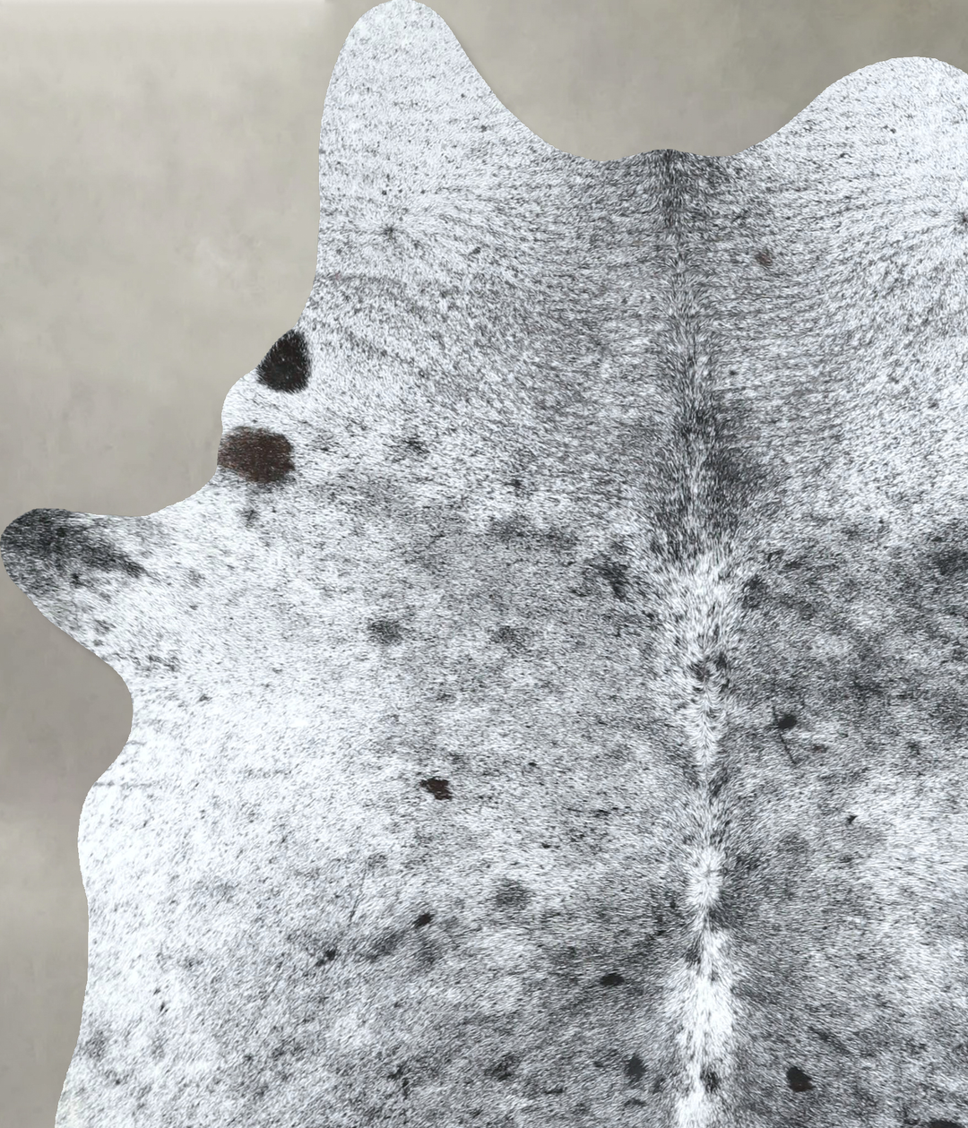 Salt and Pepper Black Large Brazilian Cowhide Rug 6'4"H x 4'10"W #A487