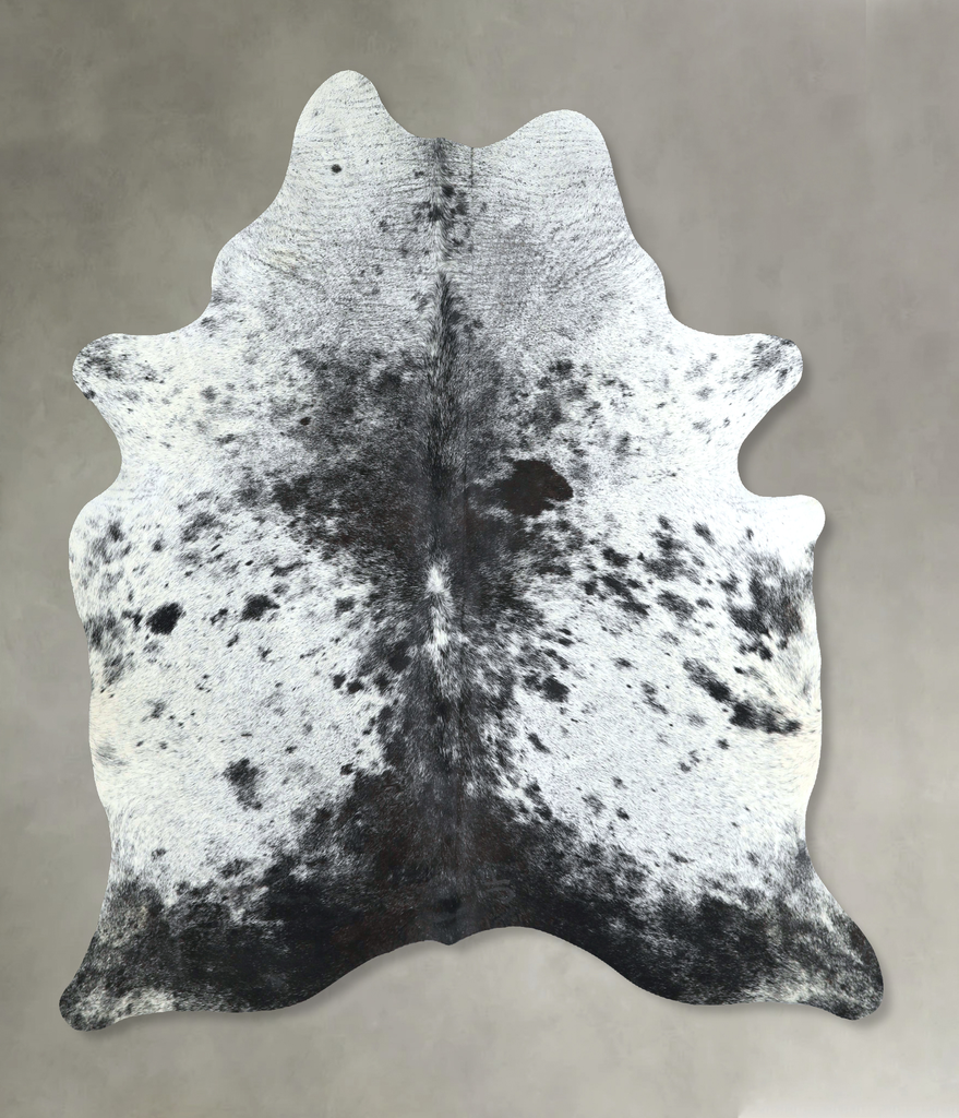 Salt and Pepper Black Large Brazilian Cowhide Rug 6'10"H x 5'7"W #A48747 by Hudson Hides
