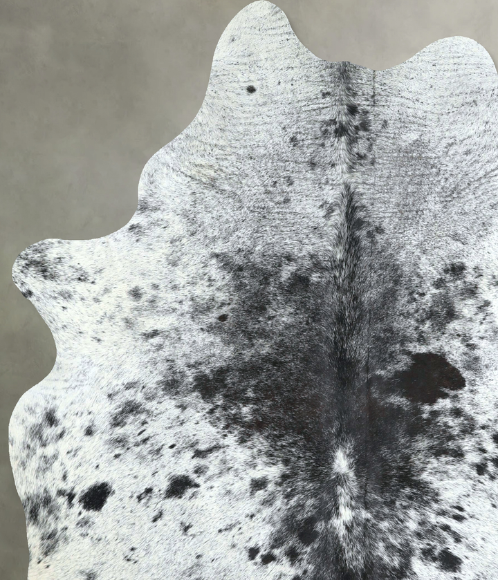 Salt and Pepper Black Large Brazilian Cowhide Rug 6'10"H x 5'7"W #A48747 by Hudson Hides