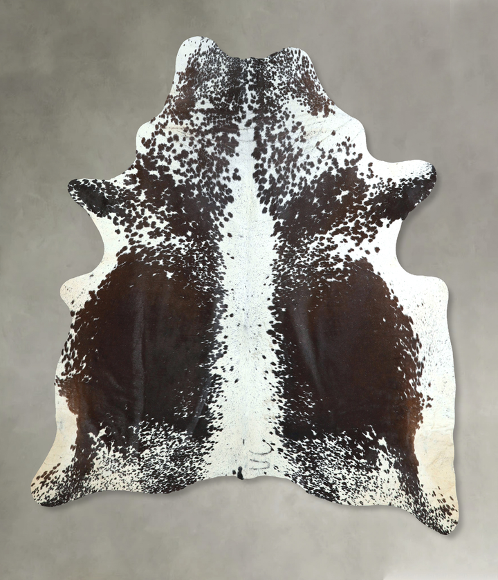 Chocolate and White X-Large Brazilian Cowhide Rug 7'0"H x 6'2"W #A48748 by Hudson Hides