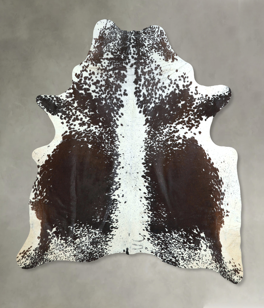 Chocolate and White X-Large Brazilian Cowhide Rug 7'0"H x 6'2"W #A48748 by Hudson Hides