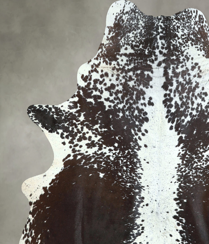 Chocolate and White X-Large Brazilian Cowhide Rug 7'0"H x 6'2"W #A48748 by Hudson Hides