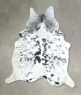 Salt and Pepper Black X-Large Brazilian Cowhide Rug 7'3"H x 6'9"W #A48749 by Hudson Hides