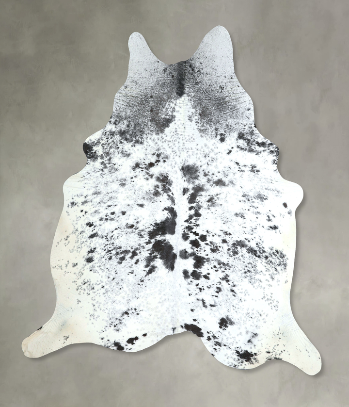Salt and Pepper Black X-Large Brazilian Cowhide Rug 7'3"H x 6'9"W #A48749 by Hudson Hides