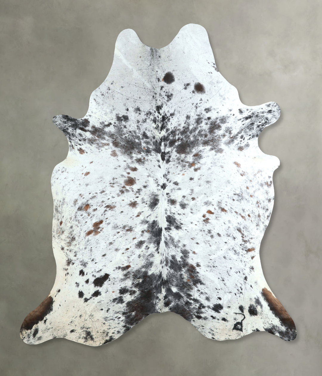 Salt and Pepper Black X-Large Brazilian Cowhide Rug 7'1"H x 6'2"W #A48