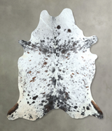 Salt and Pepper Black X-Large Brazilian Cowhide Rug 7'1"H x 6'2"W #A48750 by Hudson Hides