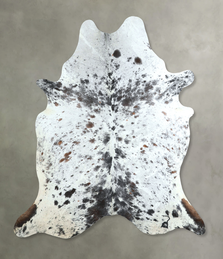 Salt and Pepper Black X-Large Brazilian Cowhide Rug 7'1"H x 6'2"W #A48750 by Hudson Hides