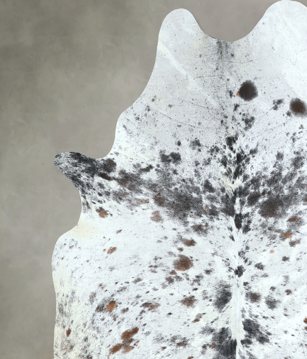 Salt and Pepper Black X-Large Brazilian Cowhide Rug 7'1"H x 6'2"W #A48